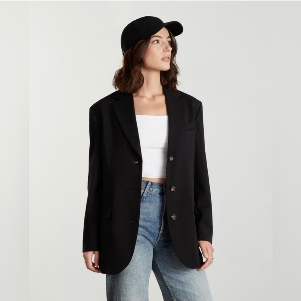 Everlane The ’80s Blazer Black Size 6 Sustainable Tailored Jacket